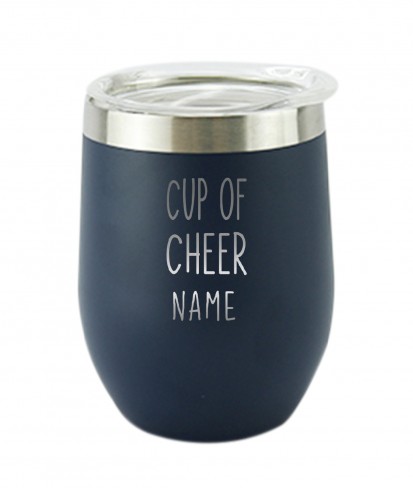 Cup of Cheers Blue Wine Personalised Vacuum Insulated Stainless Steel Tumbler with Lid